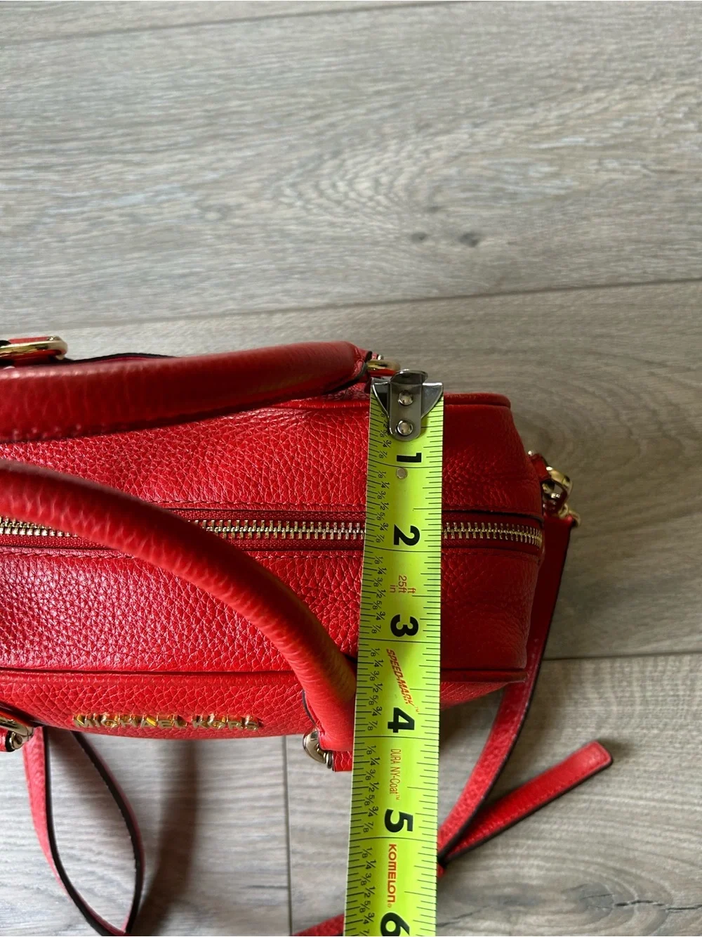 Michael Kors Red Leather Bedford Satchel